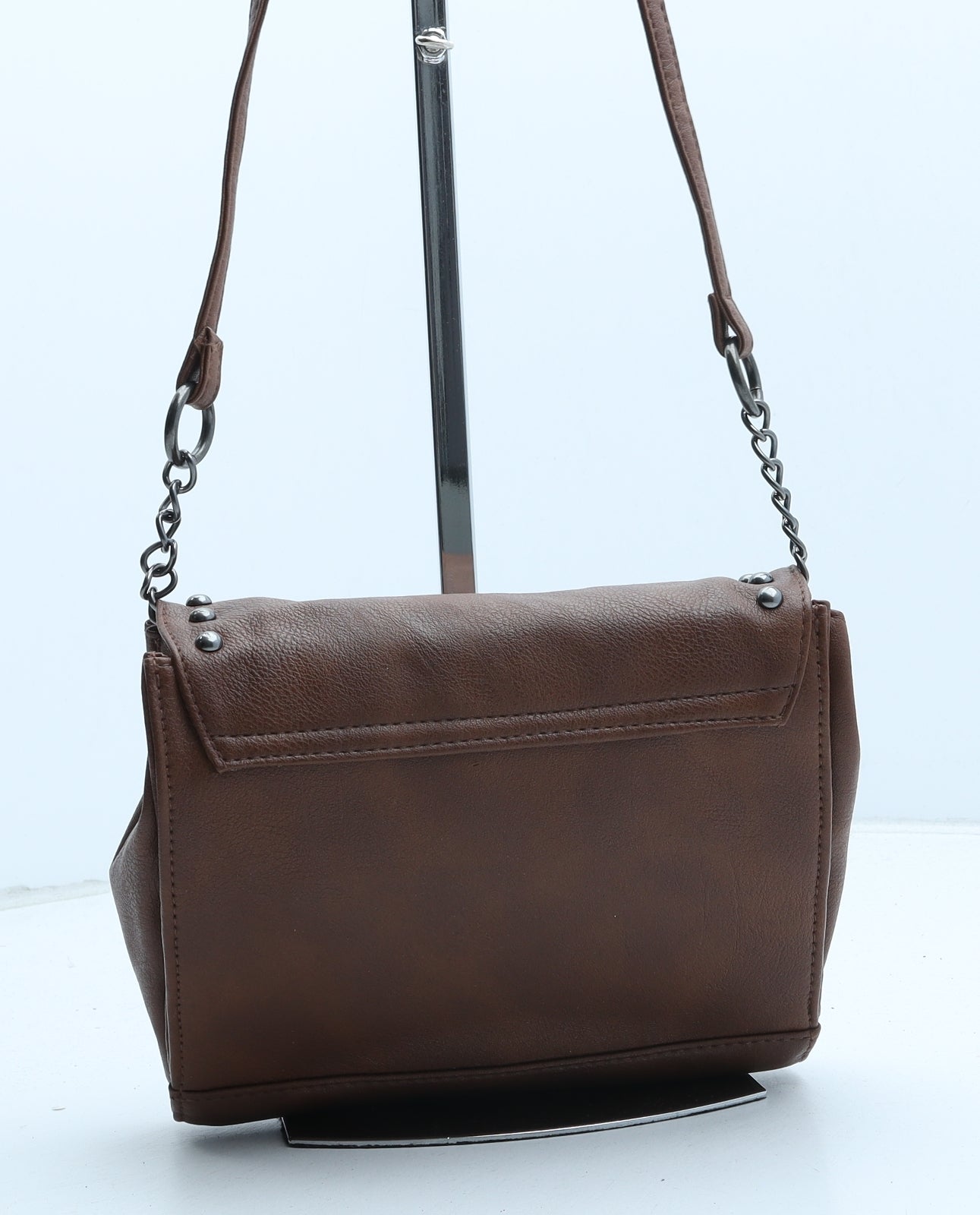 E-vie Womens Brown Polyurethane Crossbody Size Small