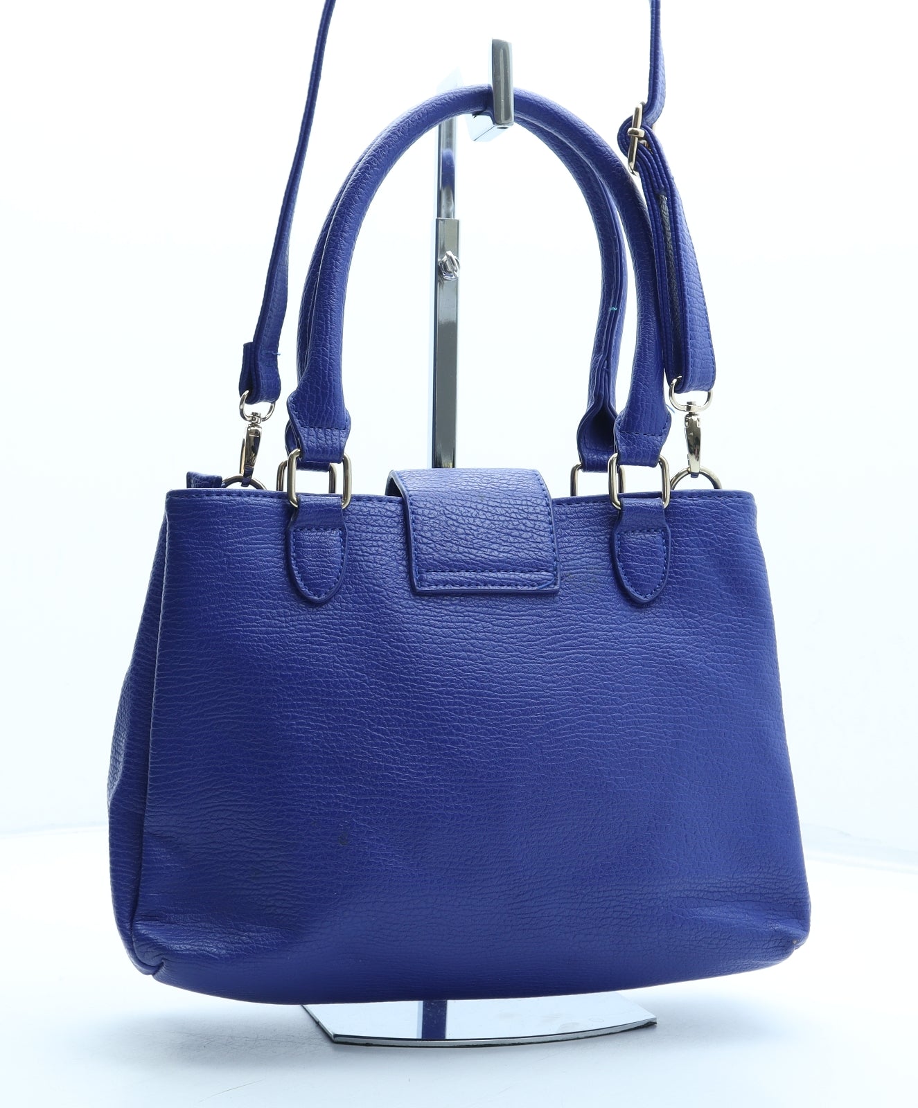 TU Womens Blue Polyurethane Hobo Bag Size Medium