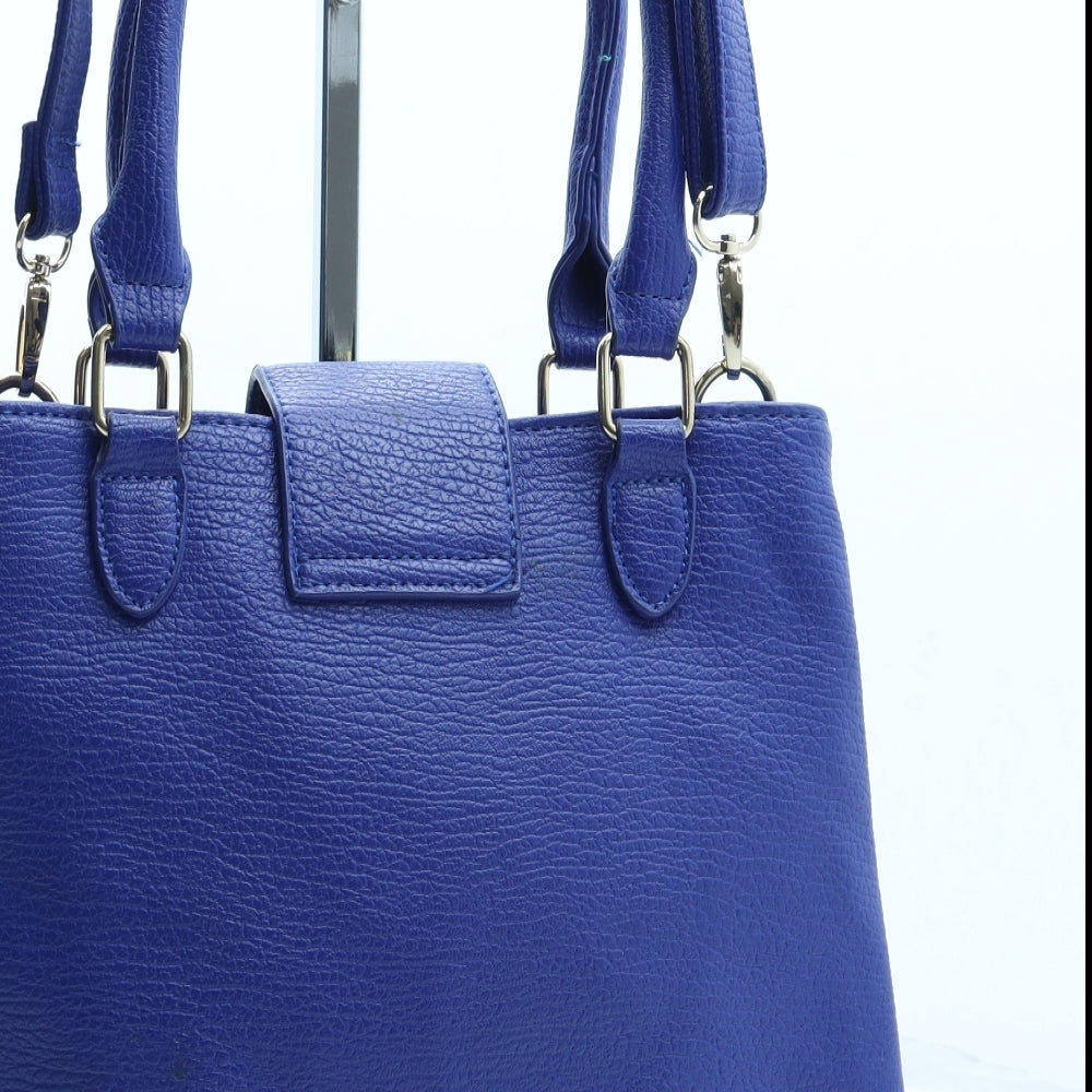 TU Womens Blue Polyurethane Hobo Bag Size Medium