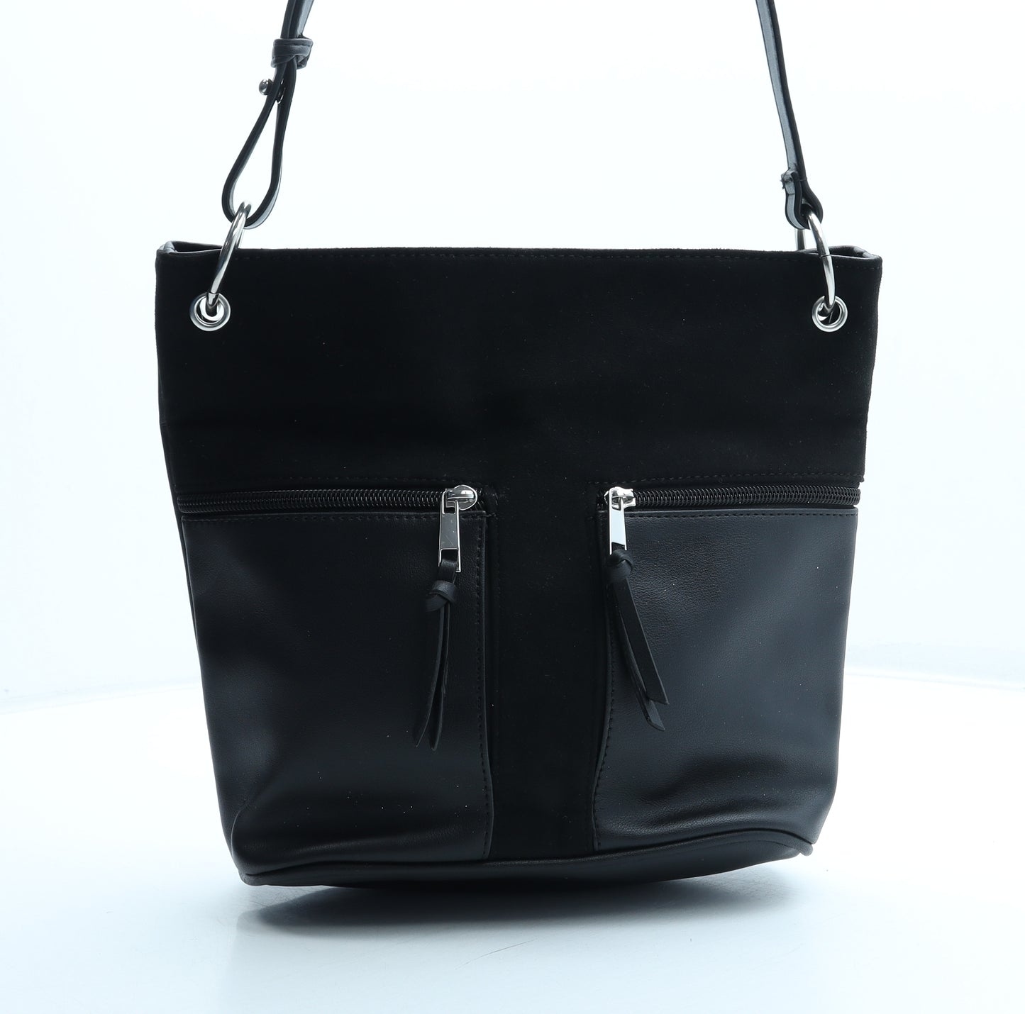 Preworn Womens Black Polyurethane Tote Size Medium