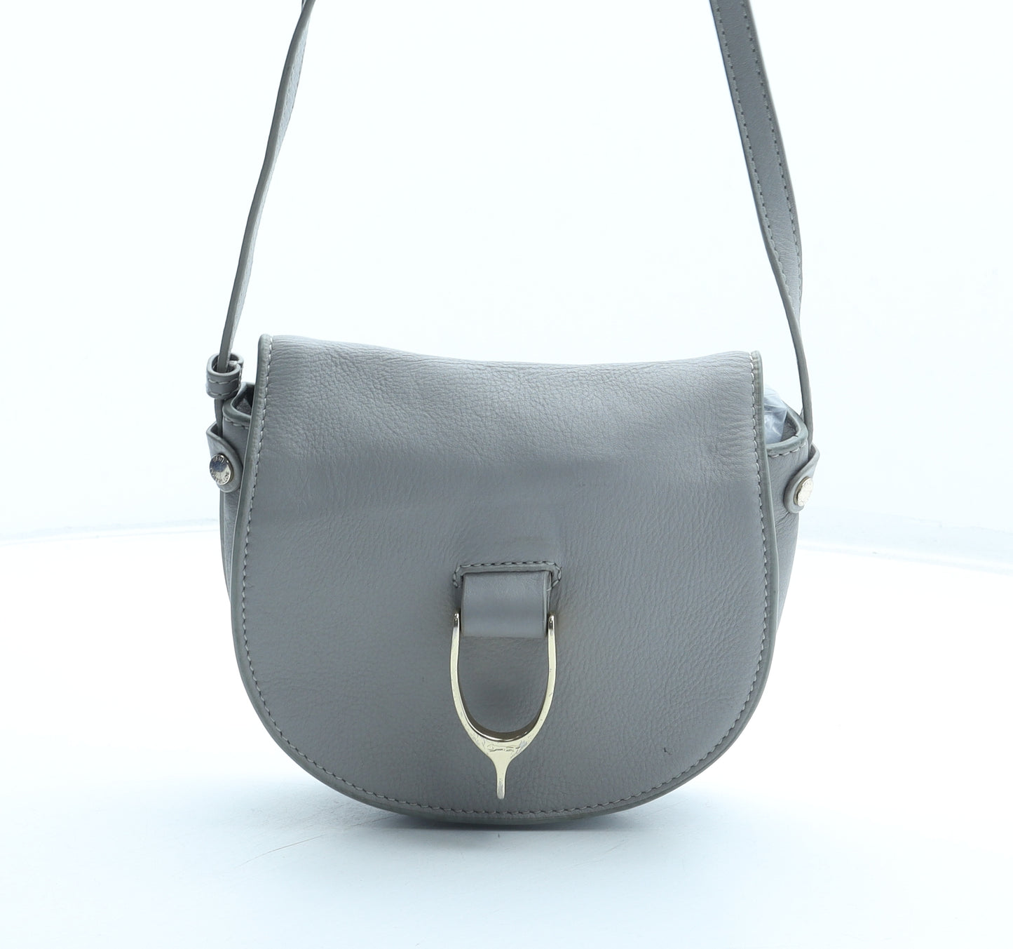 Paul Costelloe Womens Grey Leather Crossbody Size Small