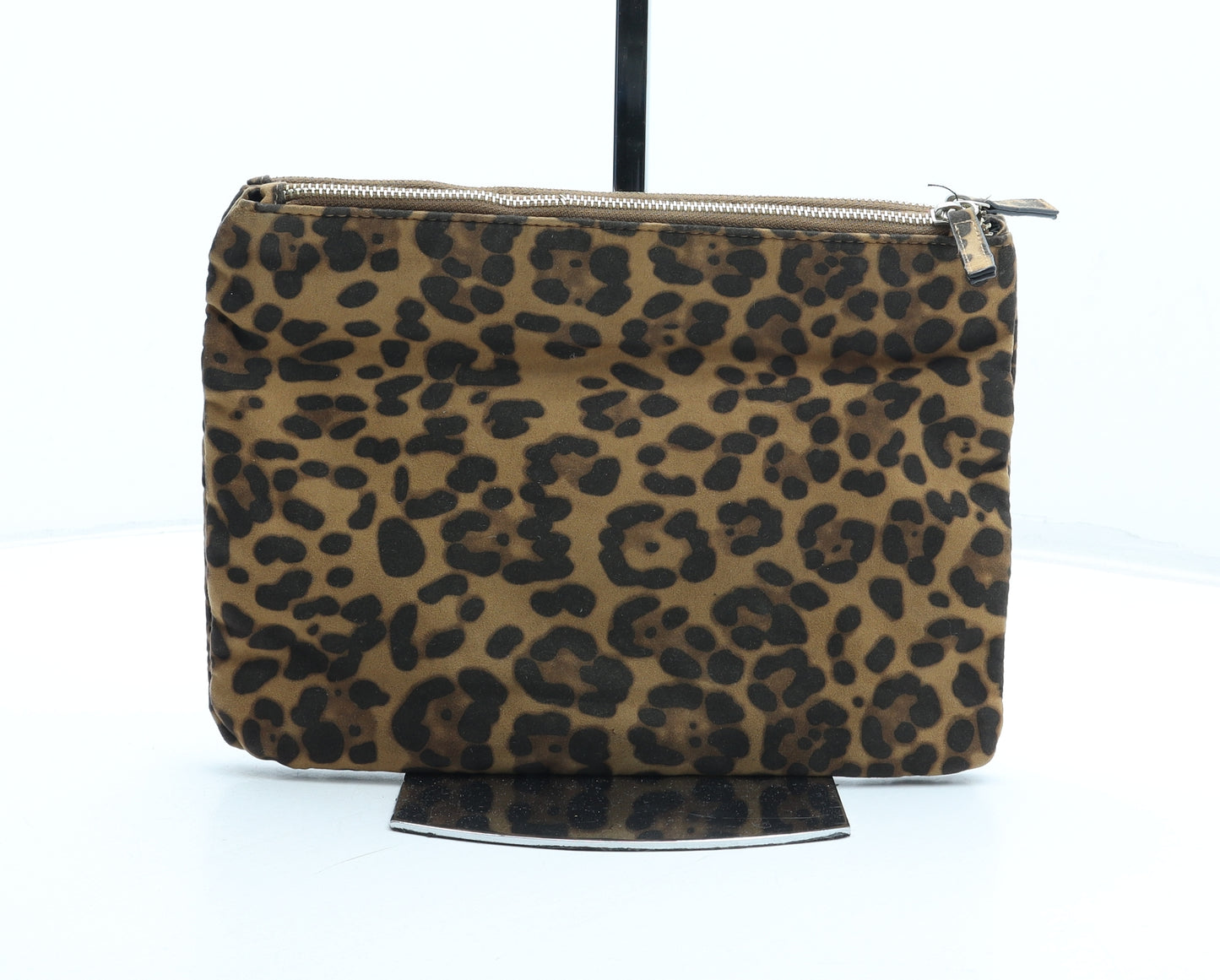 Atmosphere Womens Brown Animal Print Polyester Clutch Size Small - Leopard Print