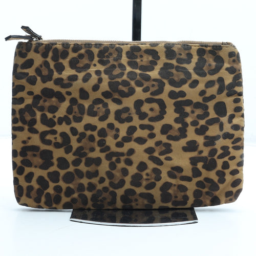Atmosphere Womens Brown Animal Print Polyester Clutch Size Small - Leopard Print