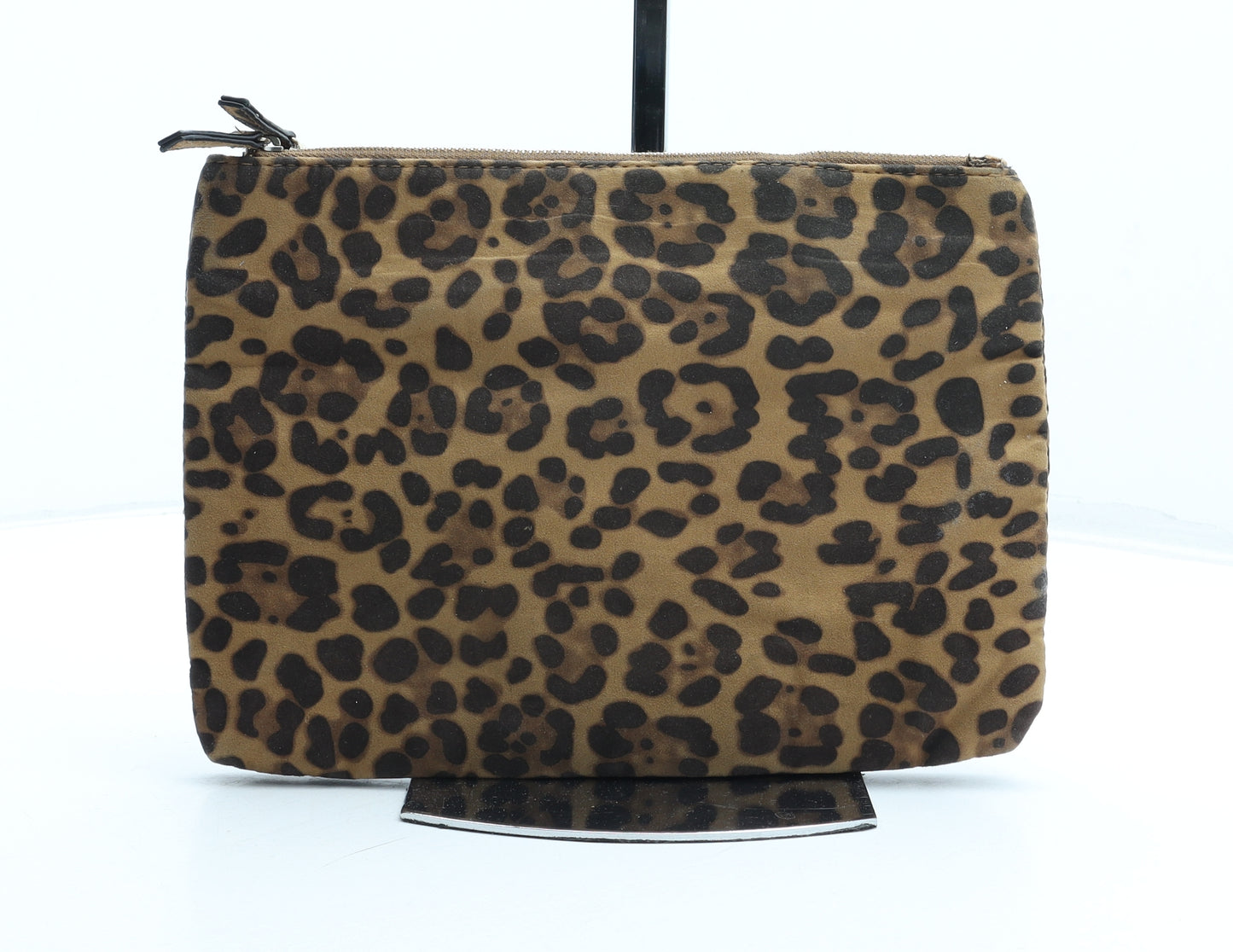 Atmosphere Womens Brown Animal Print Polyester Clutch Size Small - Leopard Print