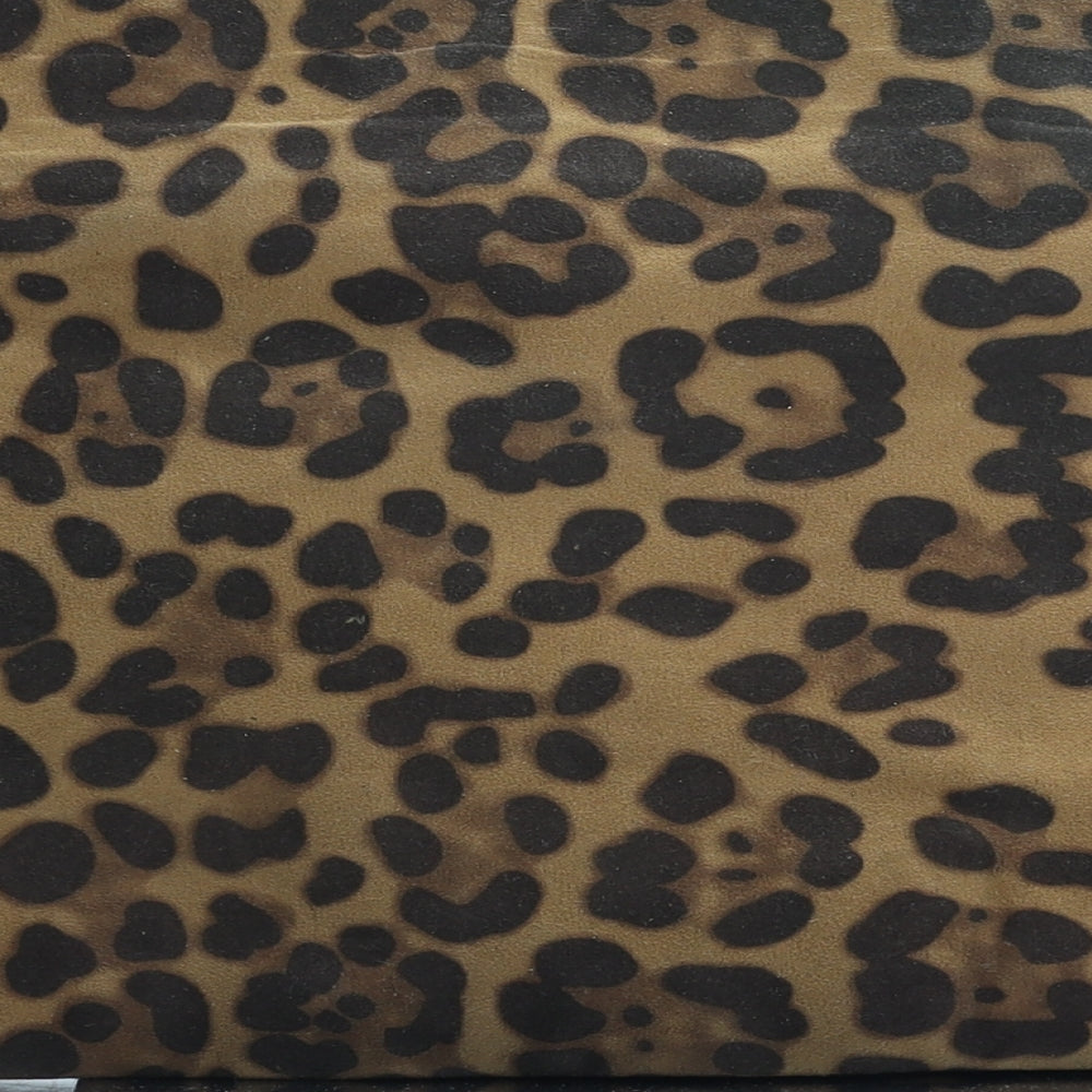 Atmosphere Womens Brown Animal Print Polyester Clutch Size Small - Leopard Print
