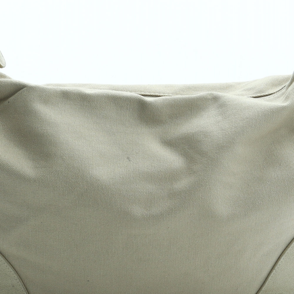 Preworn Womens Beige Cotton Shoulder Bag Size Medium
