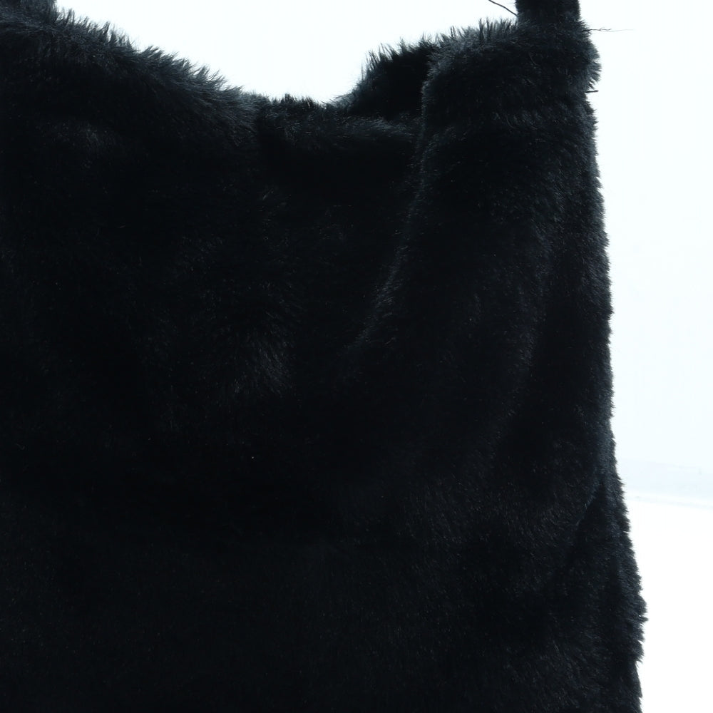 Preworn Womens Black Polyester Shoulder Bag Size Small - Faux Fur