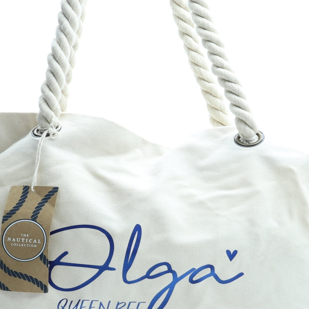 Westford Mill Womens Beige Cotton Tote Size Large - Olga Queen Bee
