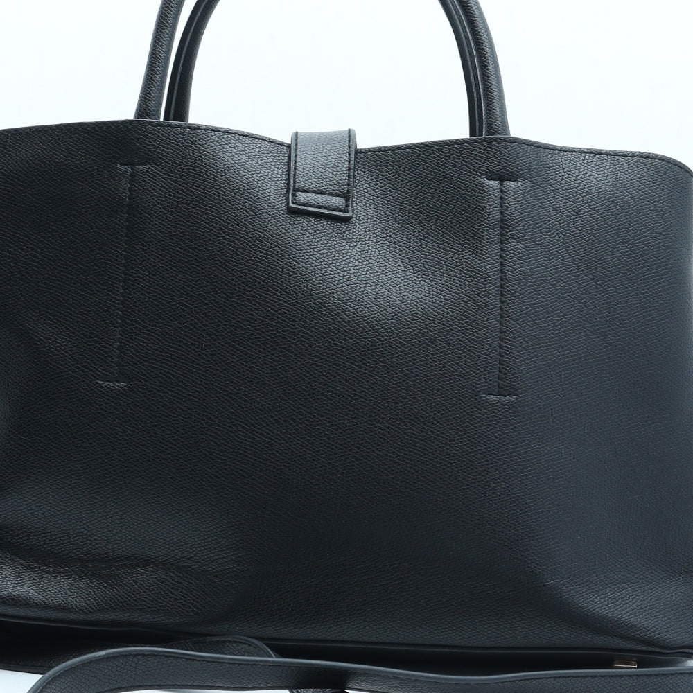 Preworn Womens Black Polyurethane Tote Size Medium