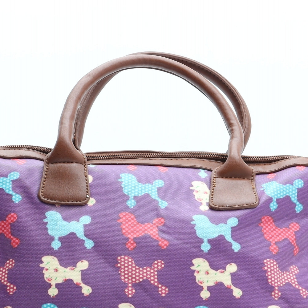 Preworn Womens Multicoloured Geometric Polyurethane Top Handle Bag Size Medium - Poodle