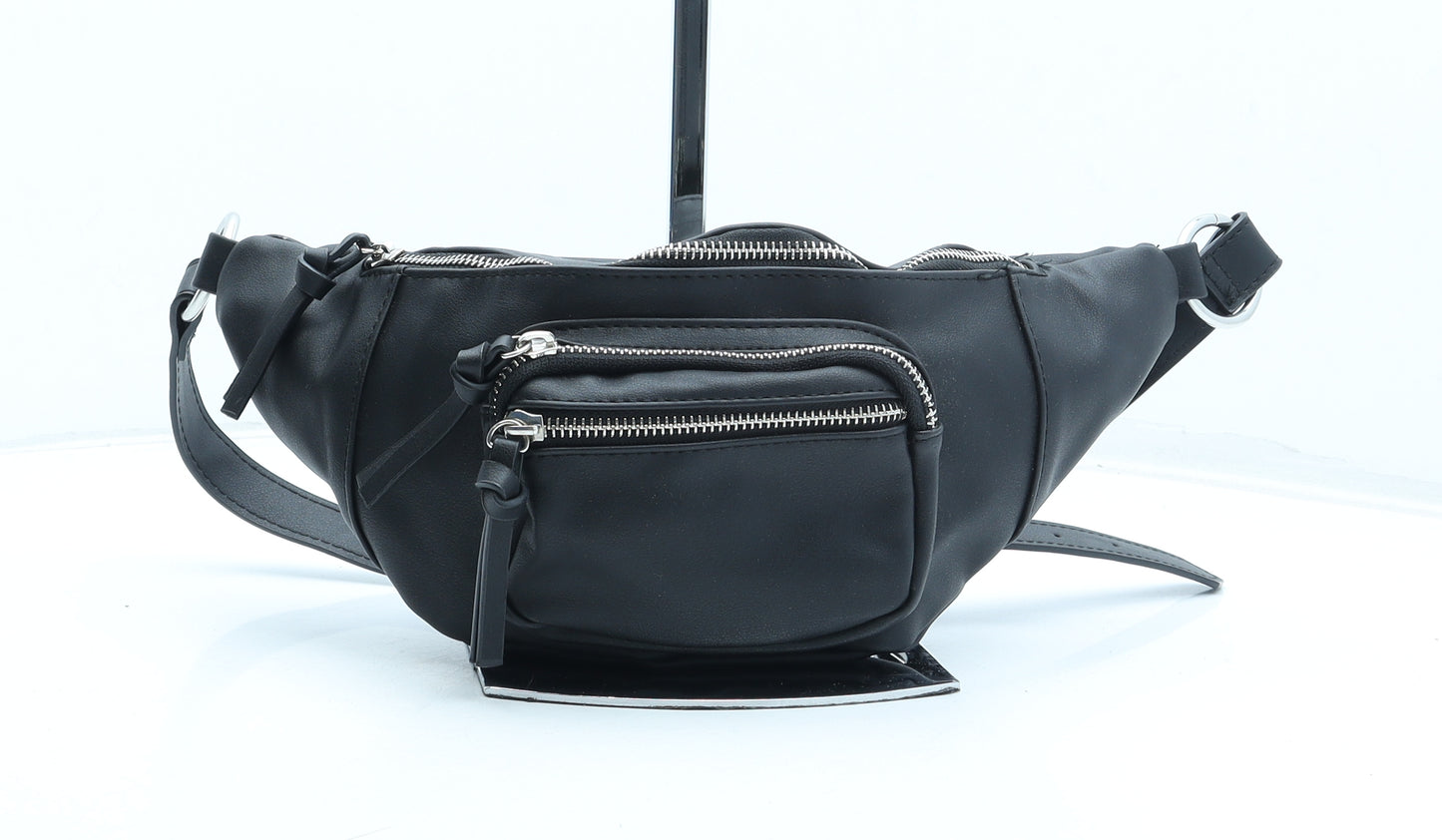 Stradivarius Womens Black Polyurethane Belt Bag & Waist Pack Size Small