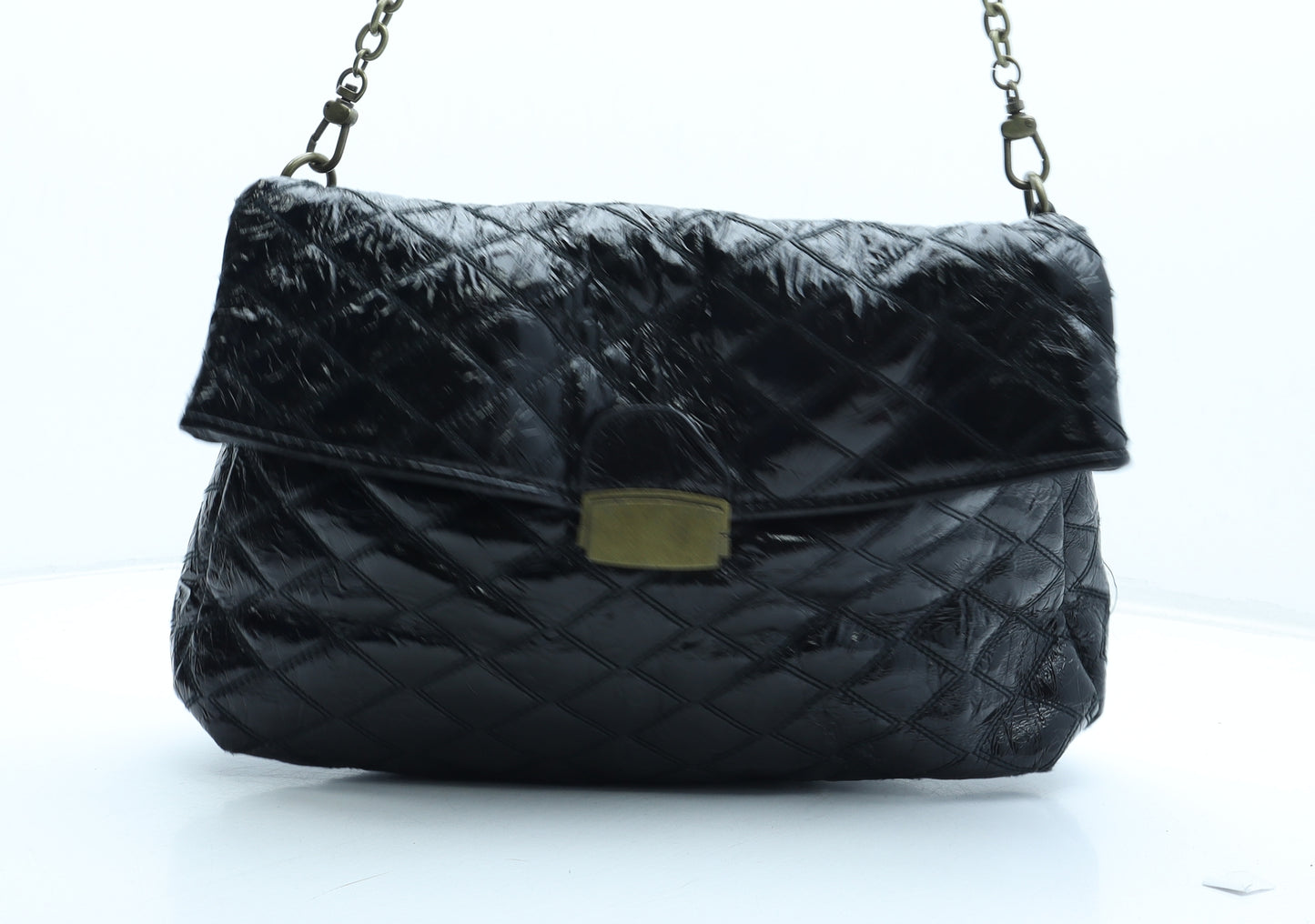 French Connection Womens Black Polyurethane Shoulder Bag Size Medium
