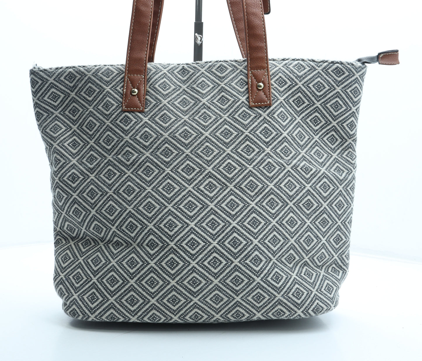 Preworn Womens Grey Geometric Polyester Tote Size Medium