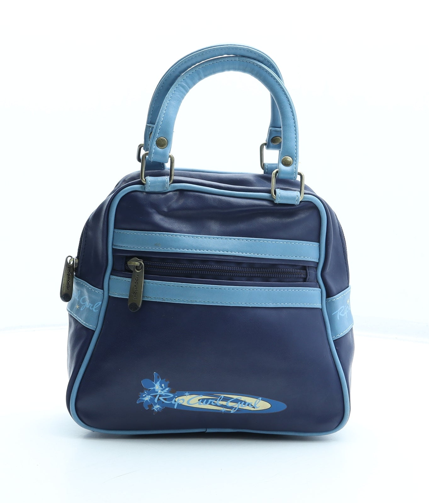 Rip Curl Girl Womens Blue Polyurethane Top Handle Bag Size Small
