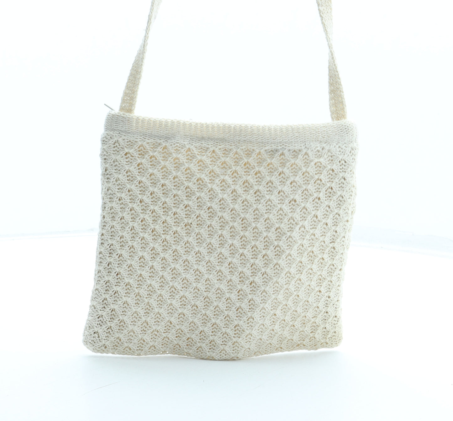 Preworn Womens Beige Polyester Shoulder Bag Size Small