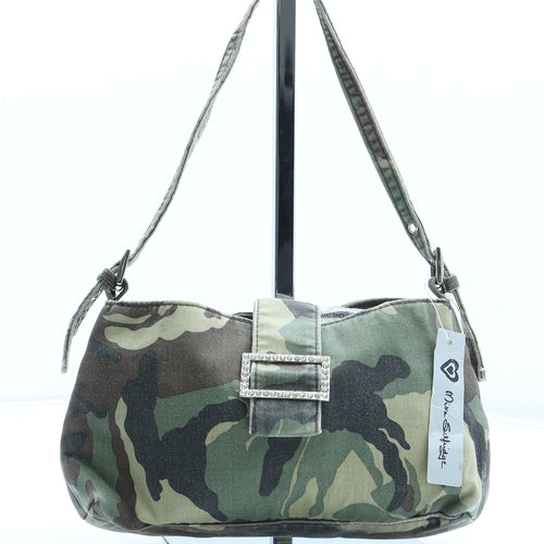 Miss Selfridge Womens Green Camouflage Polyester Top Handle Bag Size Small