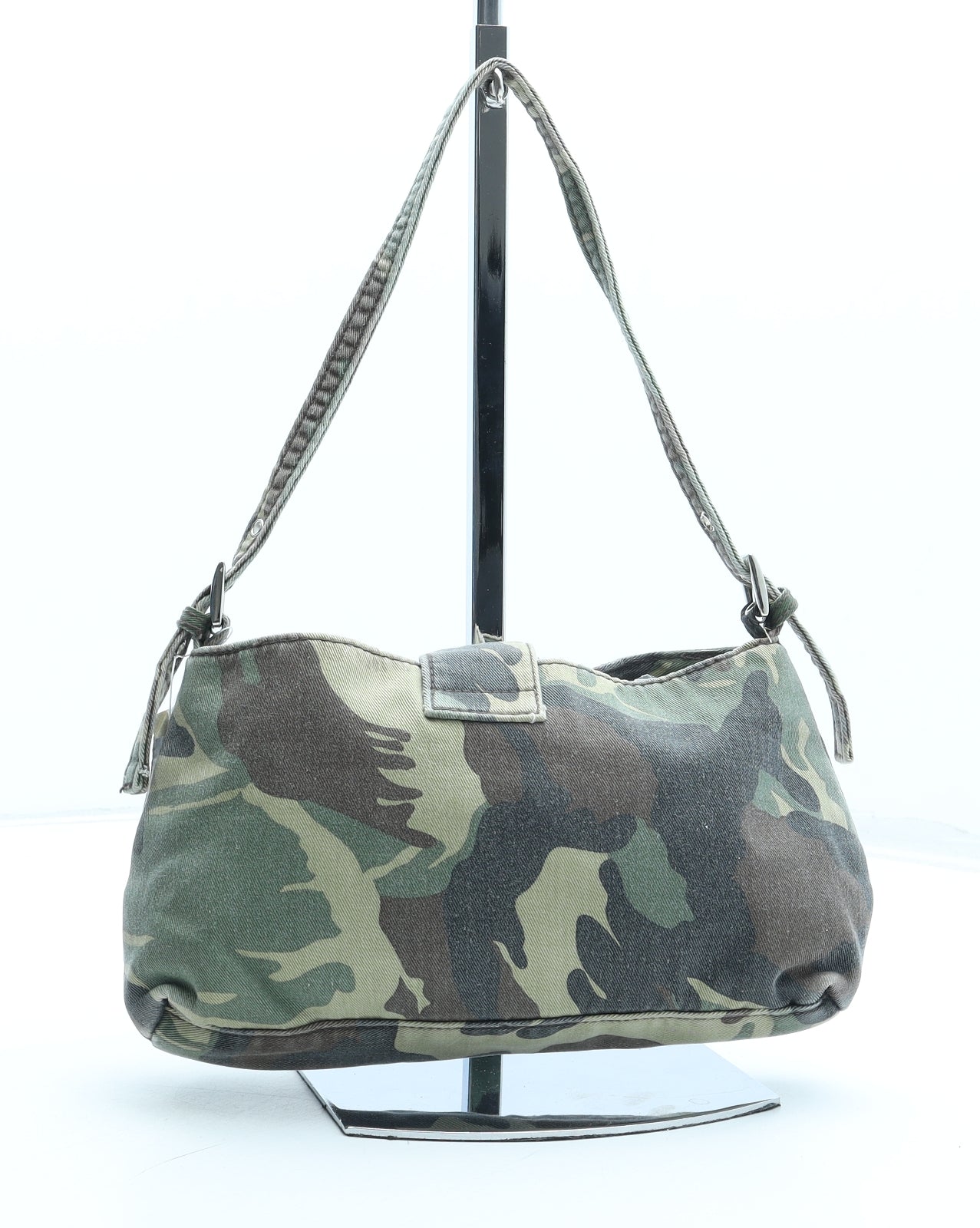 Miss Selfridge Womens Green Camouflage Polyester Top Handle Bag Size Small