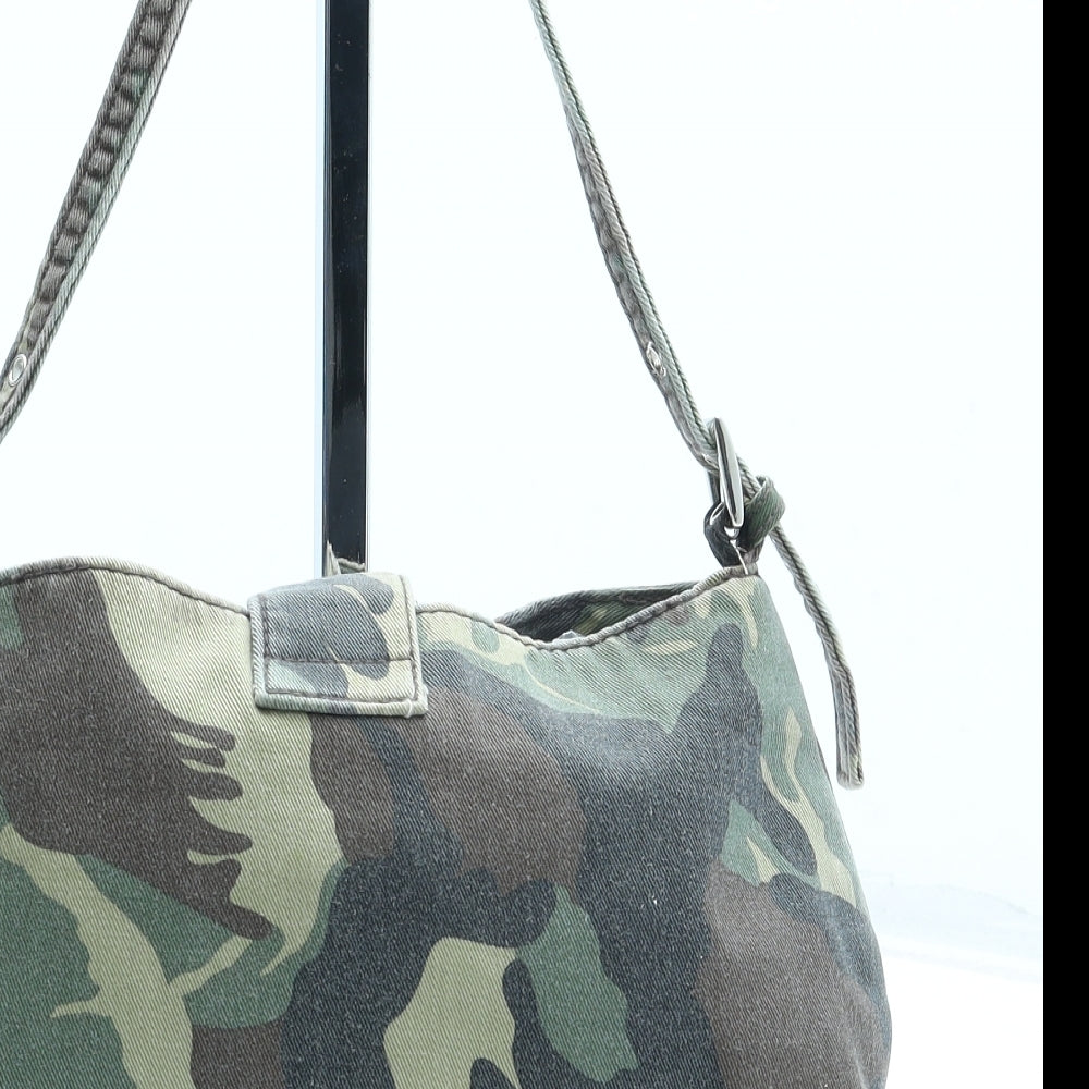 Miss Selfridge Womens Green Camouflage Polyester Top Handle Bag Size Small