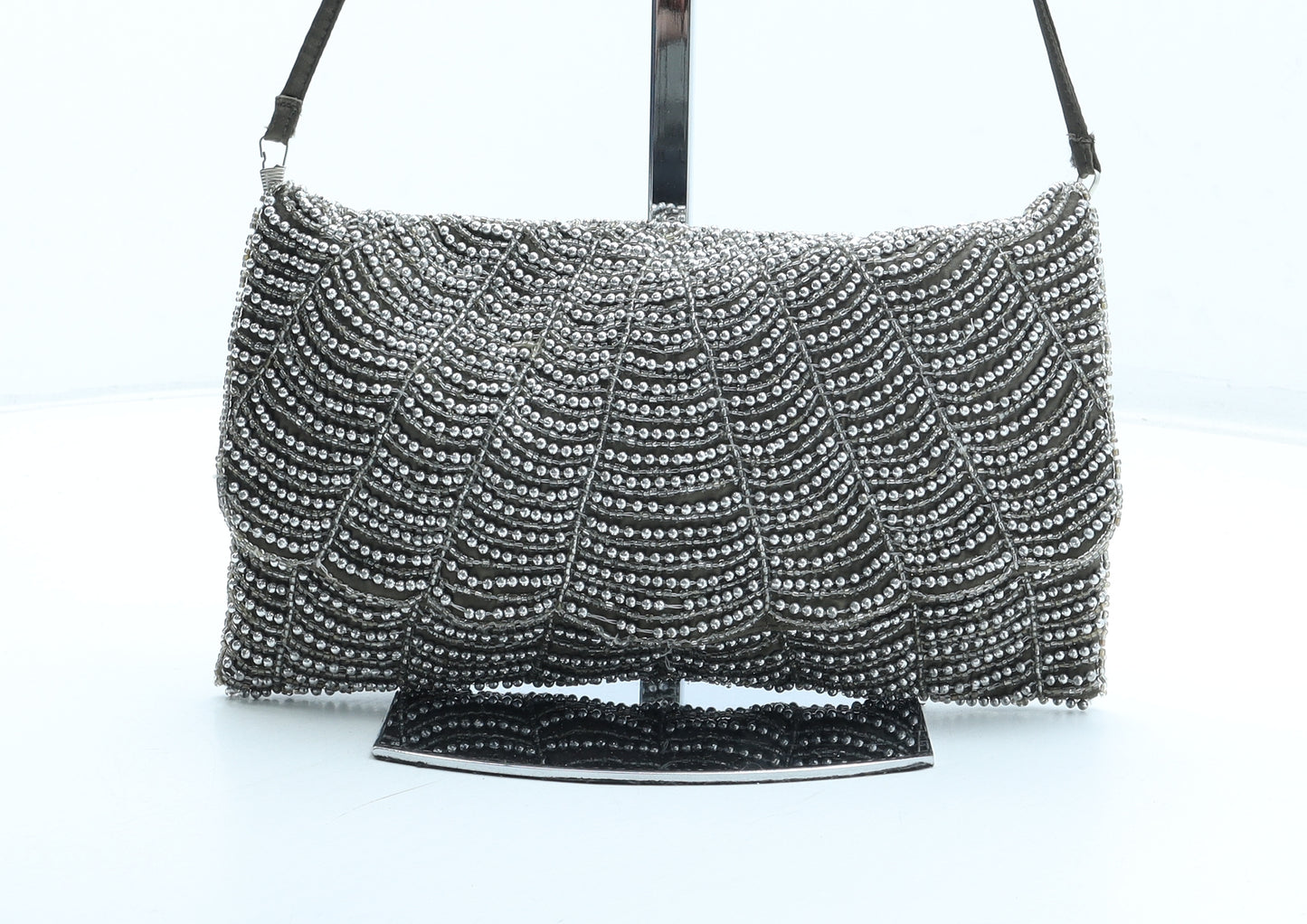 New Look Womens Silver Polyester Clutch Size Small