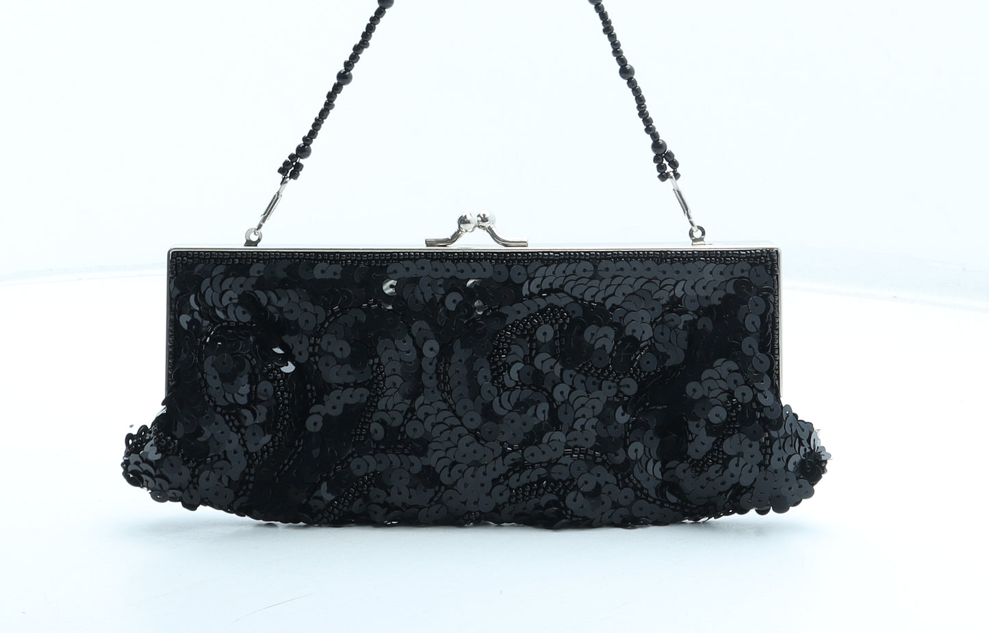 Florence & Fred Womens Black Polyester Clutch Size Small