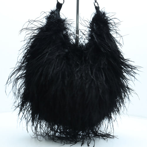 River Island Womens Black Feather Shoulder Bag Size Medium