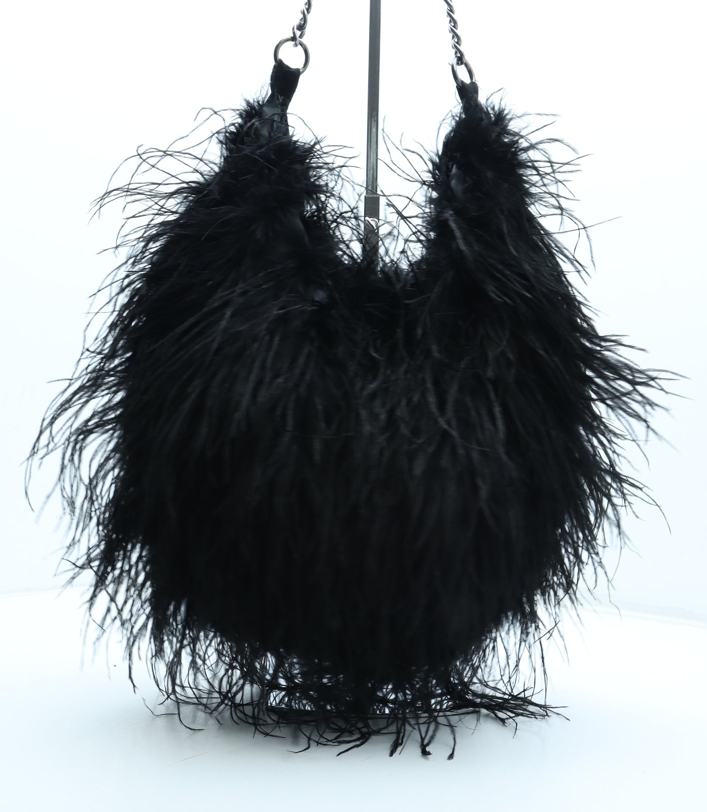 River Island Womens Black Feather Shoulder Bag Size Medium