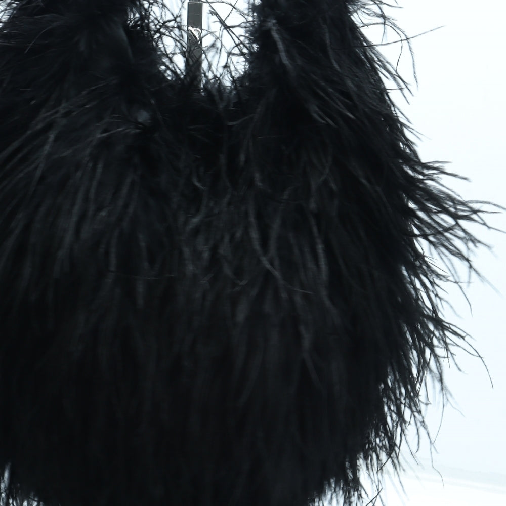 River Island Womens Black Feather Shoulder Bag Size Medium
