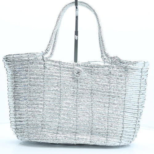 Atmosphere Womens Silver Paper Fibre Tote Size Large