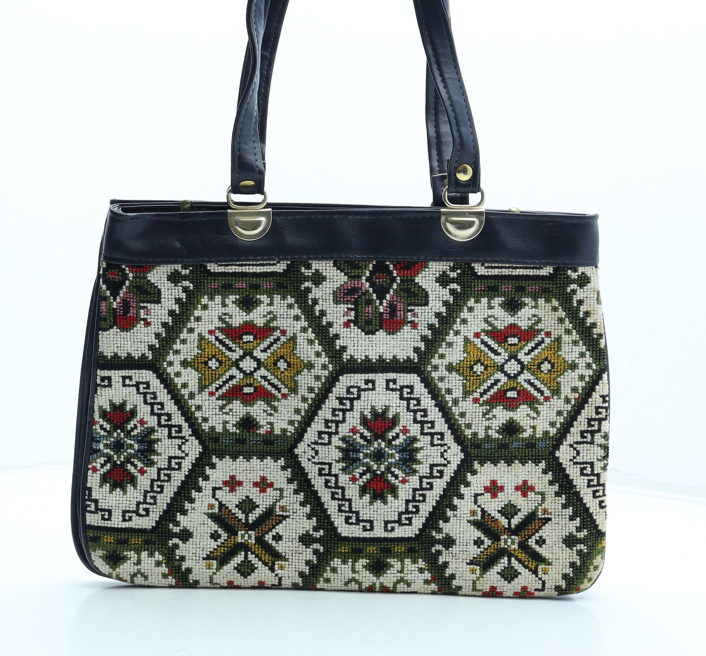Preworn Womens Multicoloured Geometric Cotton Tote Size Medium