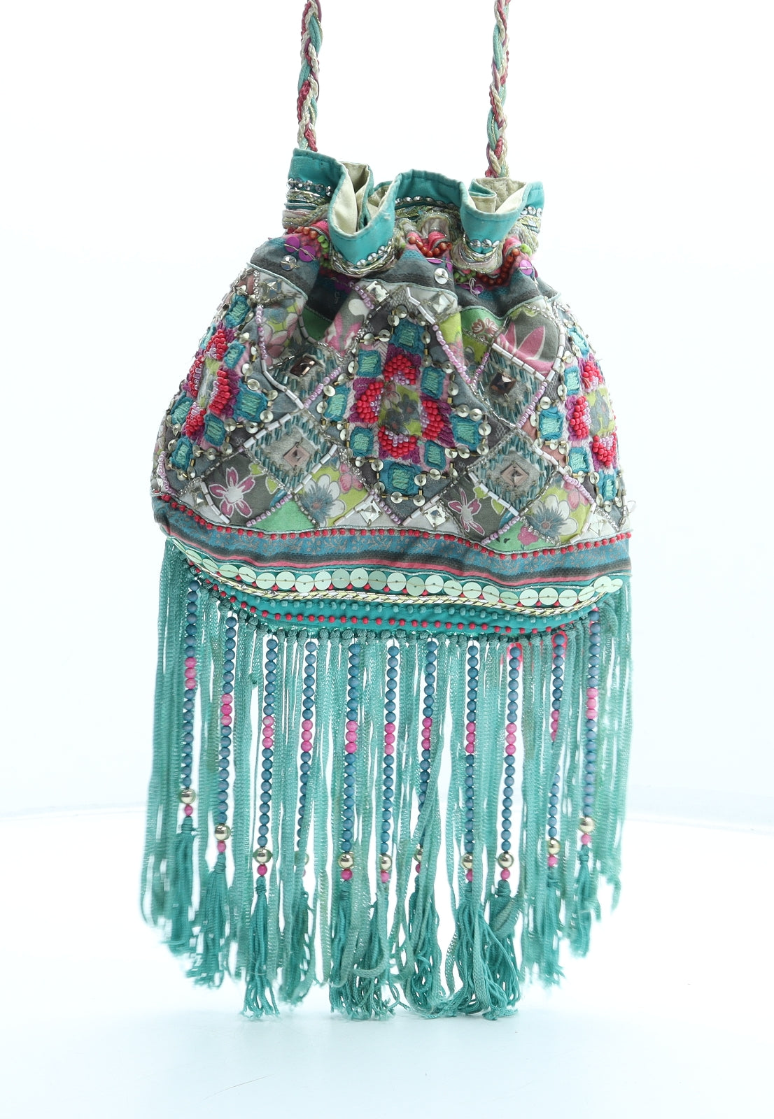 Accessorize Womens Multicoloured Geometric Polyester Pouch Size Small