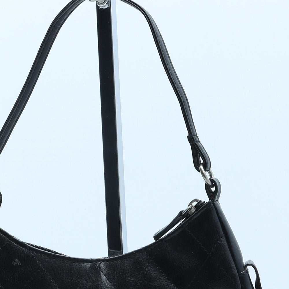 George Womens Black PVC Shoulder Bag Size Small