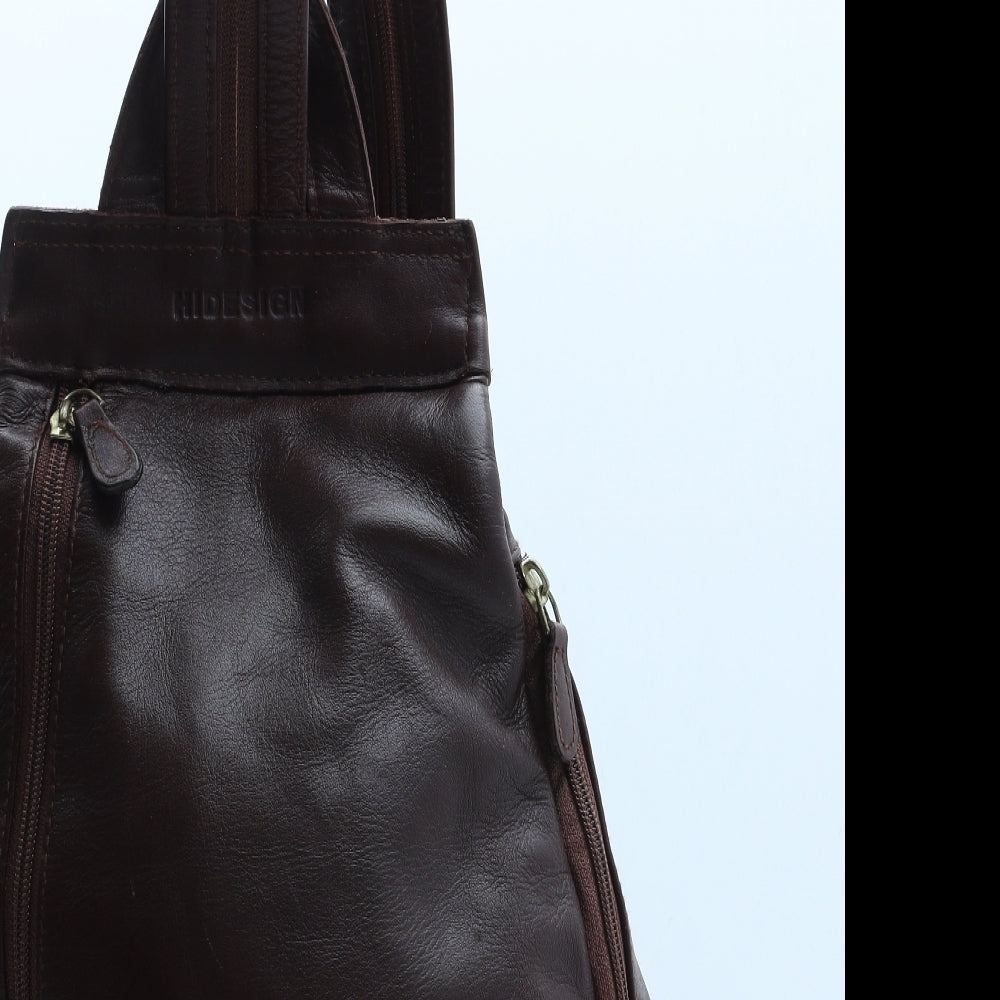 Hidesign Womens Brown Polyurethane Backpack Size Medium