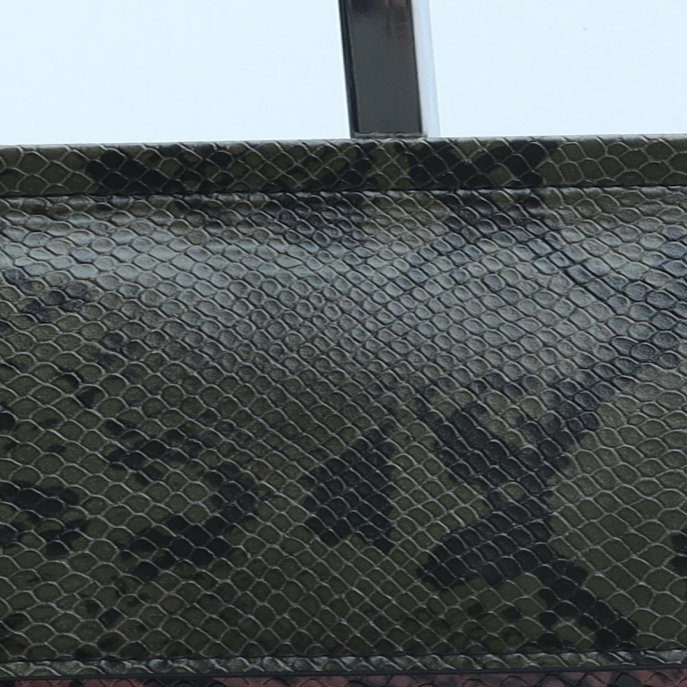NEXT Womens Green Animal Print Polyurethane Clutch Size Medium - Snake Print