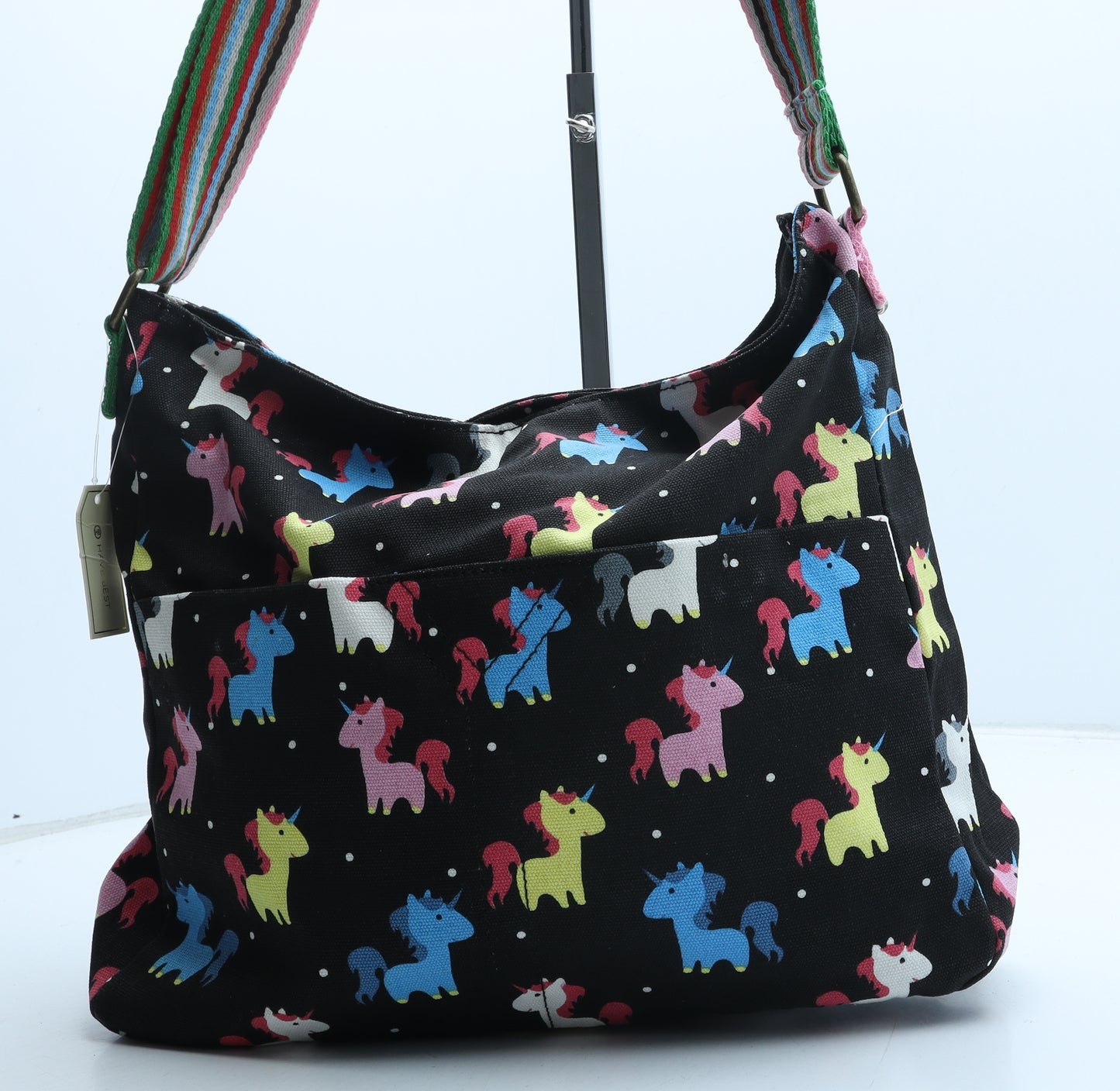 Have Best Womens Black Geometric Polyester Crossbody Size Large - Unicorn