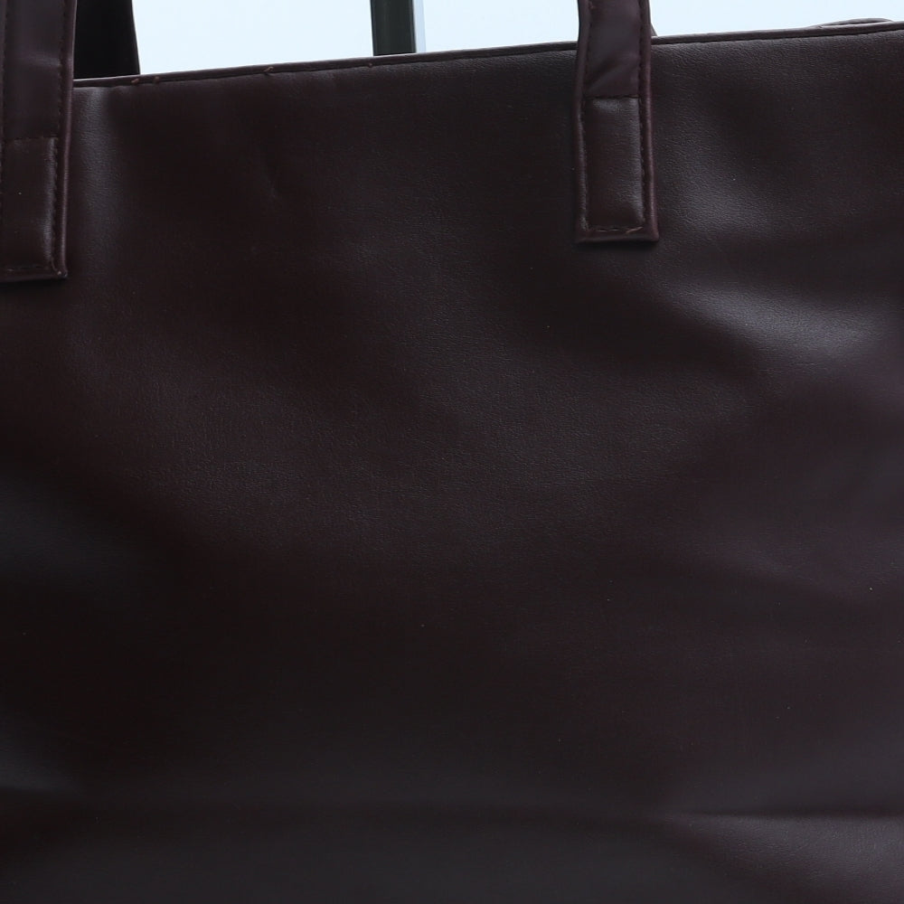 Preworn Womens Brown Polyurethane Tote Size Large