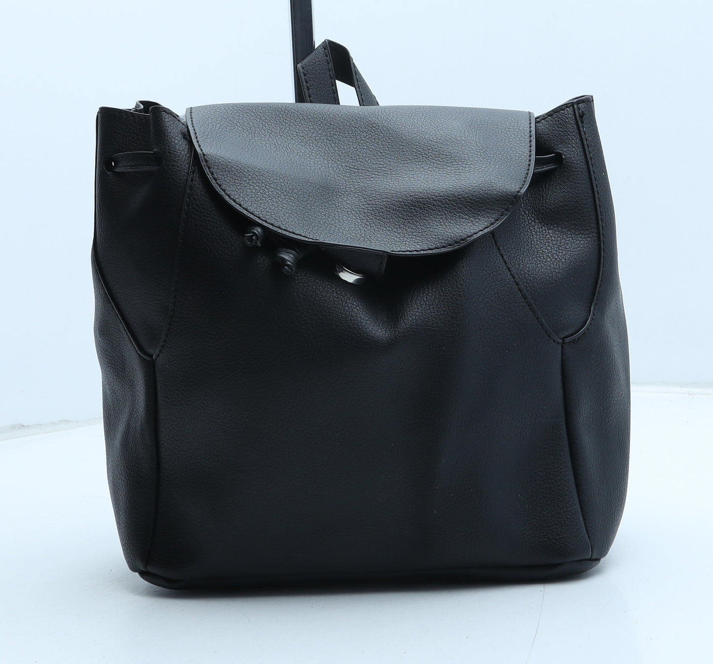 Preworn Womens Black Polyurethane Backpack Size Small