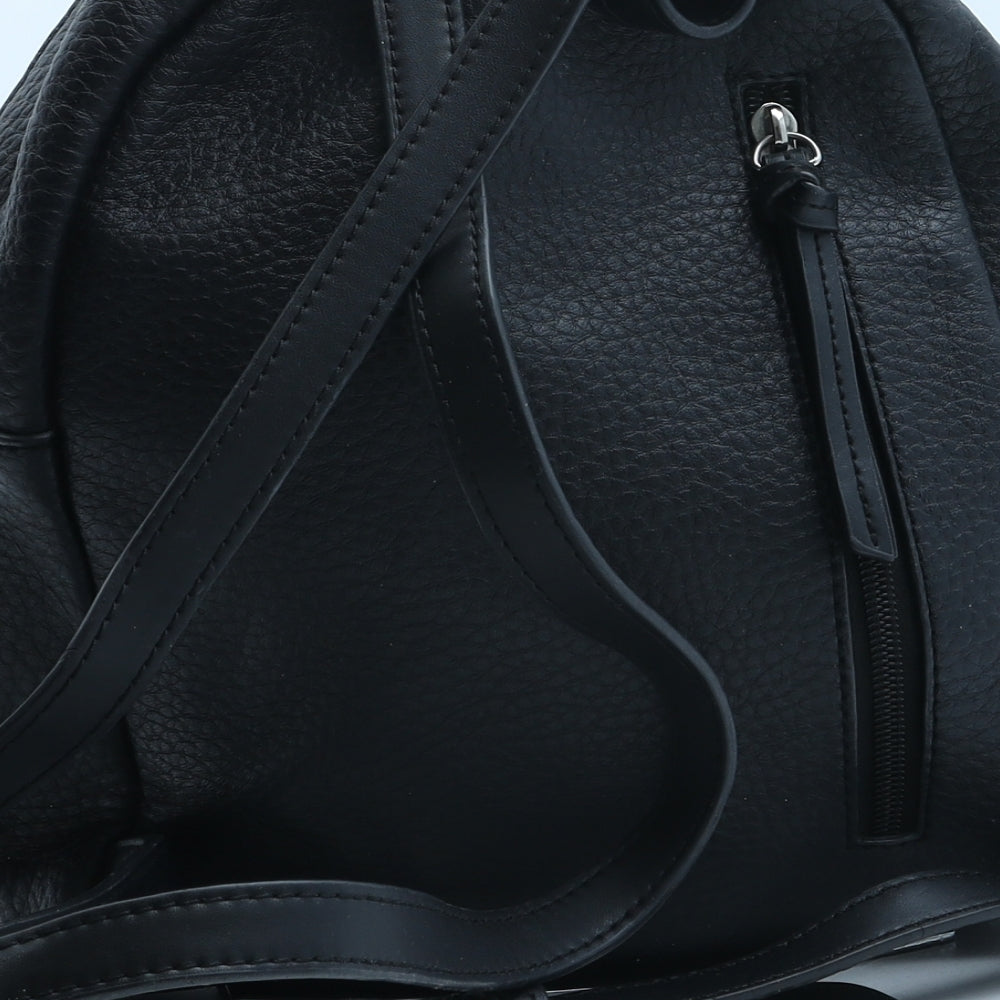 Fiorelli Womens Black Polyurethane Backpack Size Small