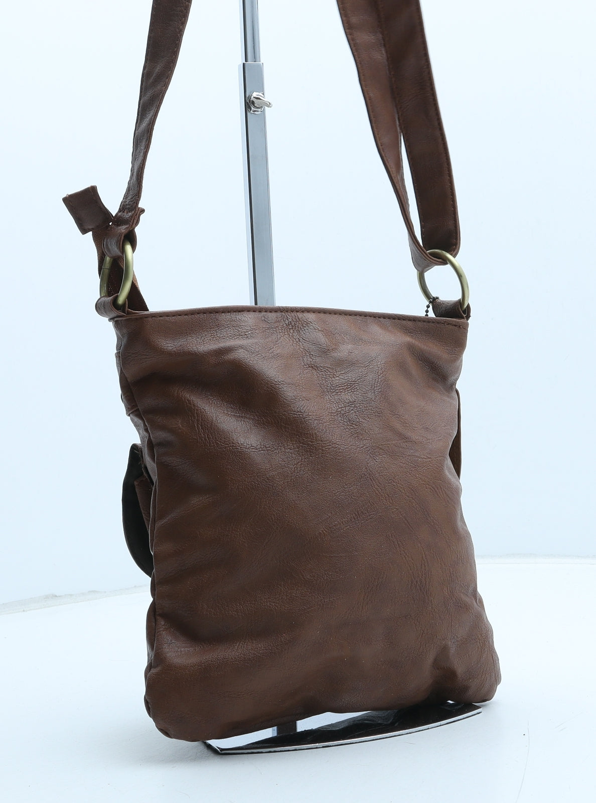 Envy Womens Brown Polyurethane Crossbody Size Medium