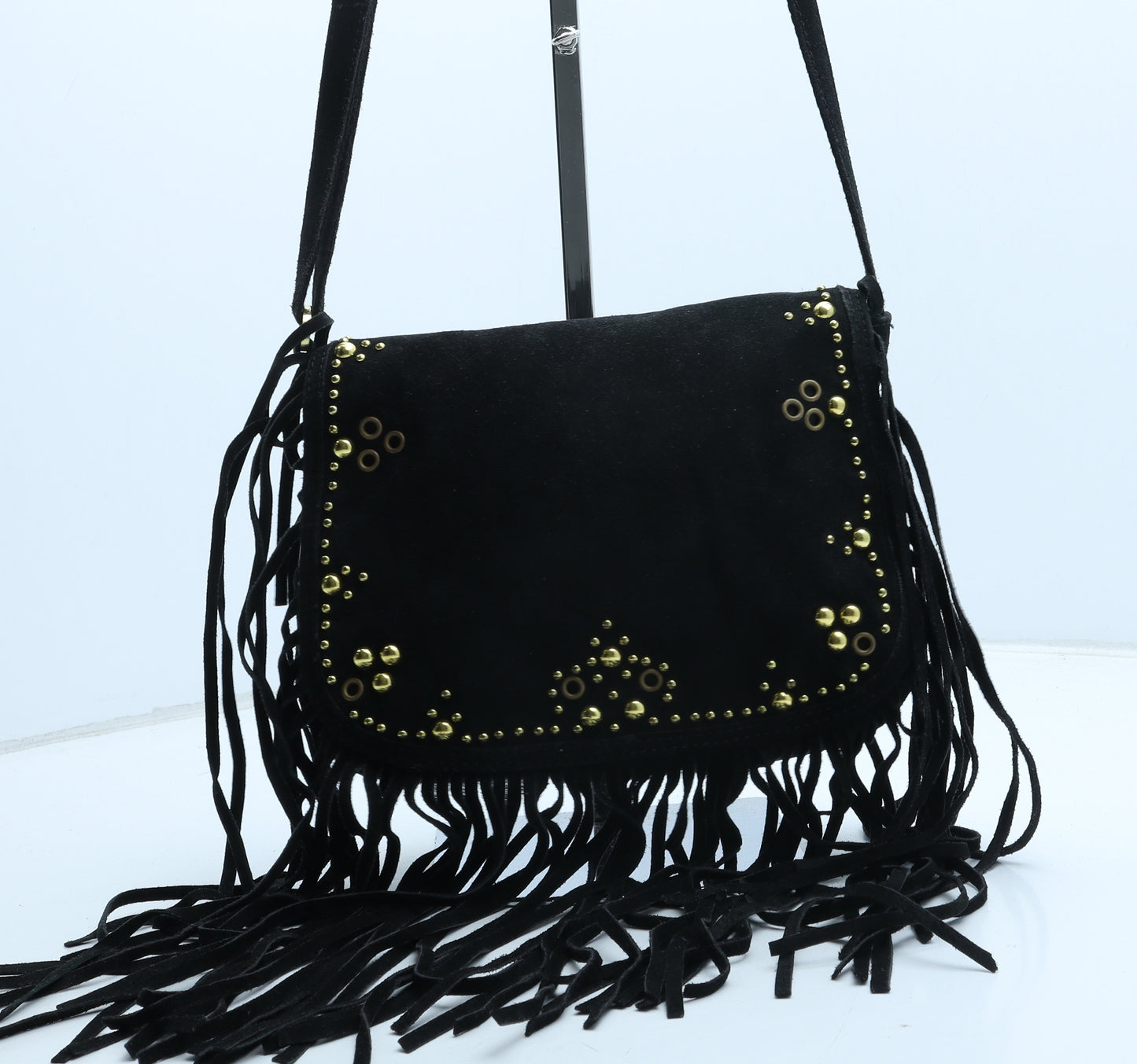 South Womens Black Leather Crossbody Size Medium