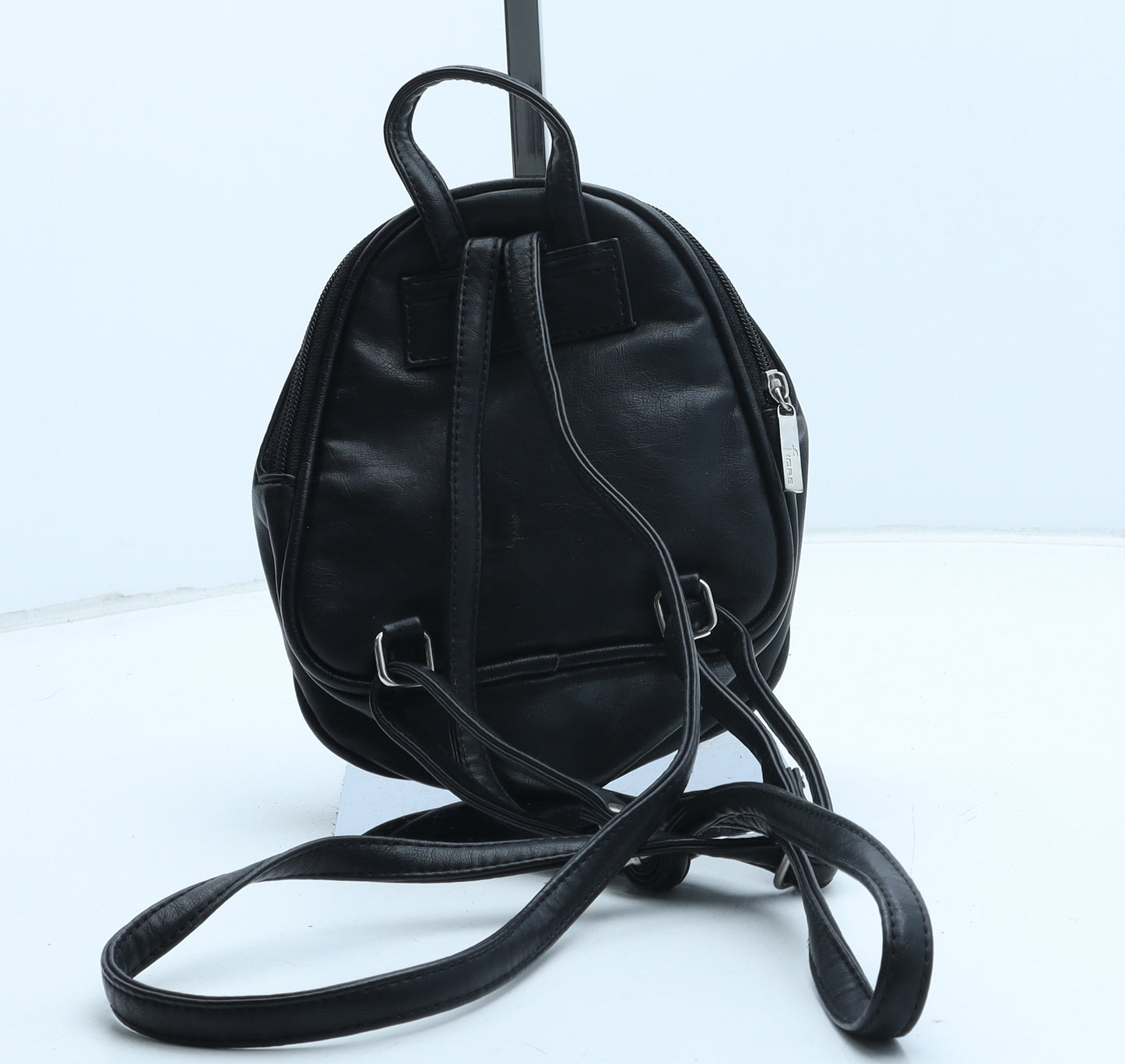 Fiore Womens Black Polyurethane Backpack Size Micro