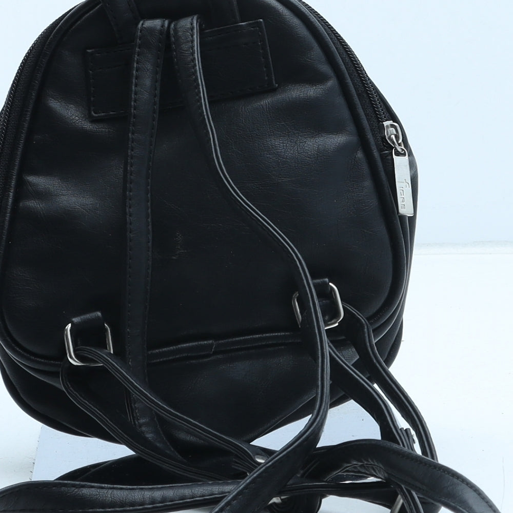 Fiore Womens Black Polyurethane Backpack Size Micro