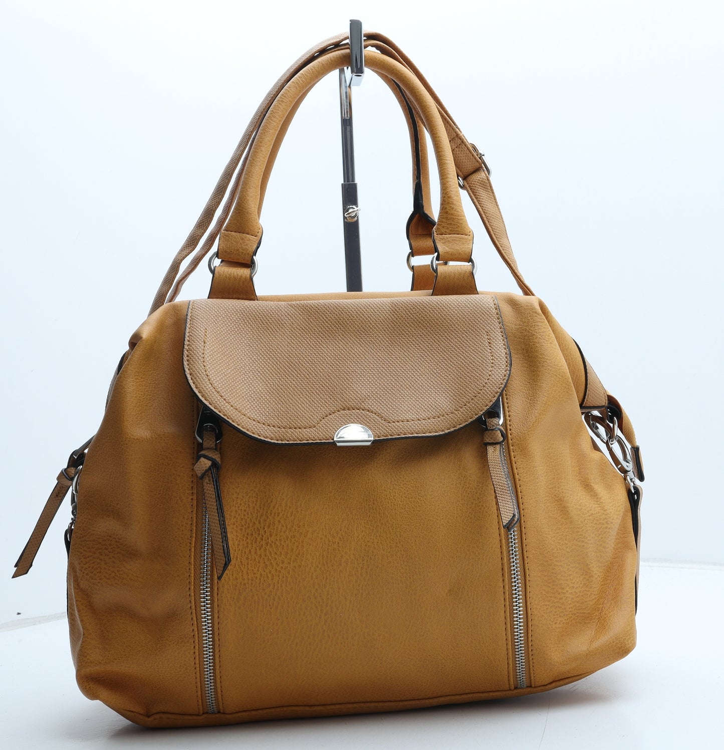 Preworn Womens Yellow Polyurethane Hobo Bag Size Large