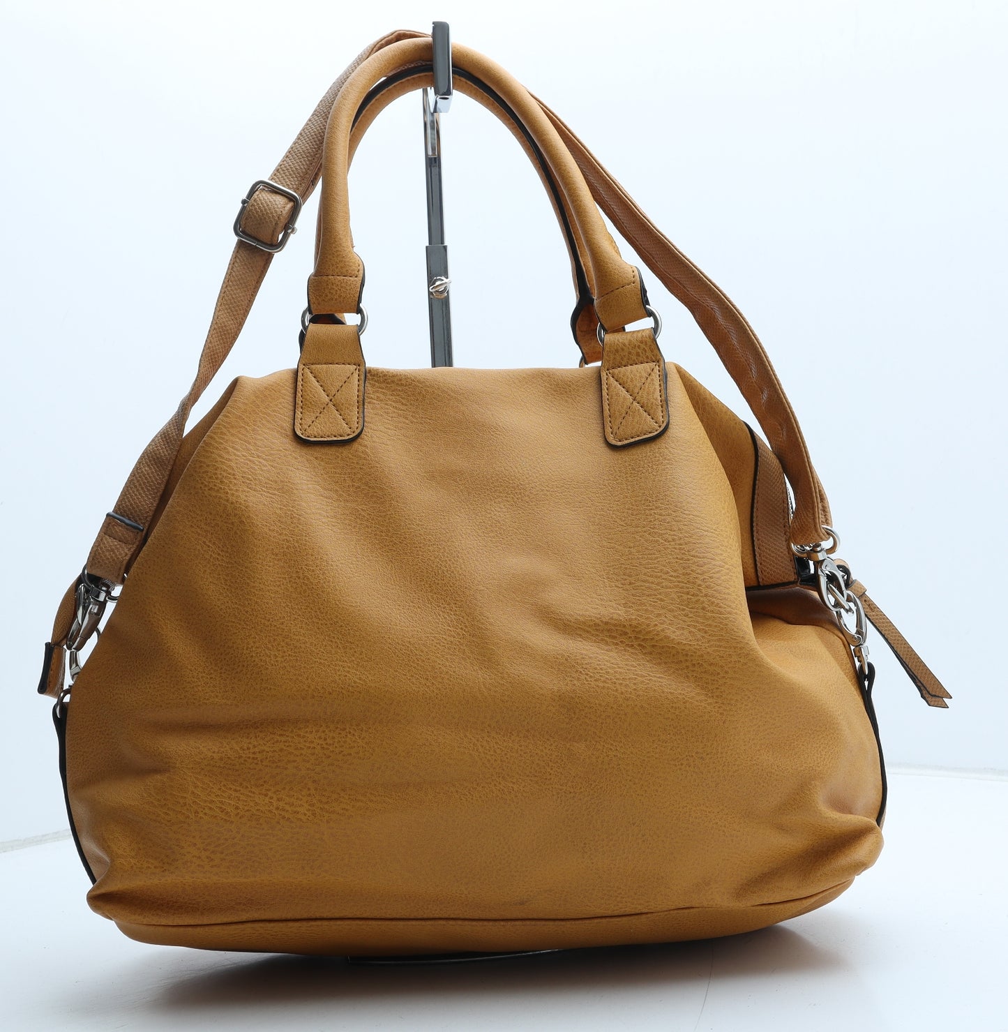 Preworn Womens Yellow Polyurethane Hobo Bag Size Large