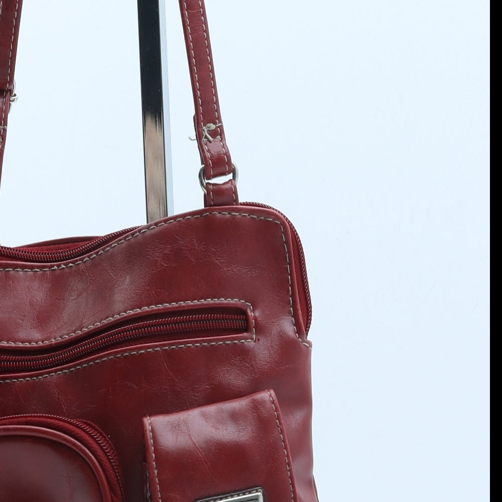 Preworn Womens Red PVC Crossbody Size Small