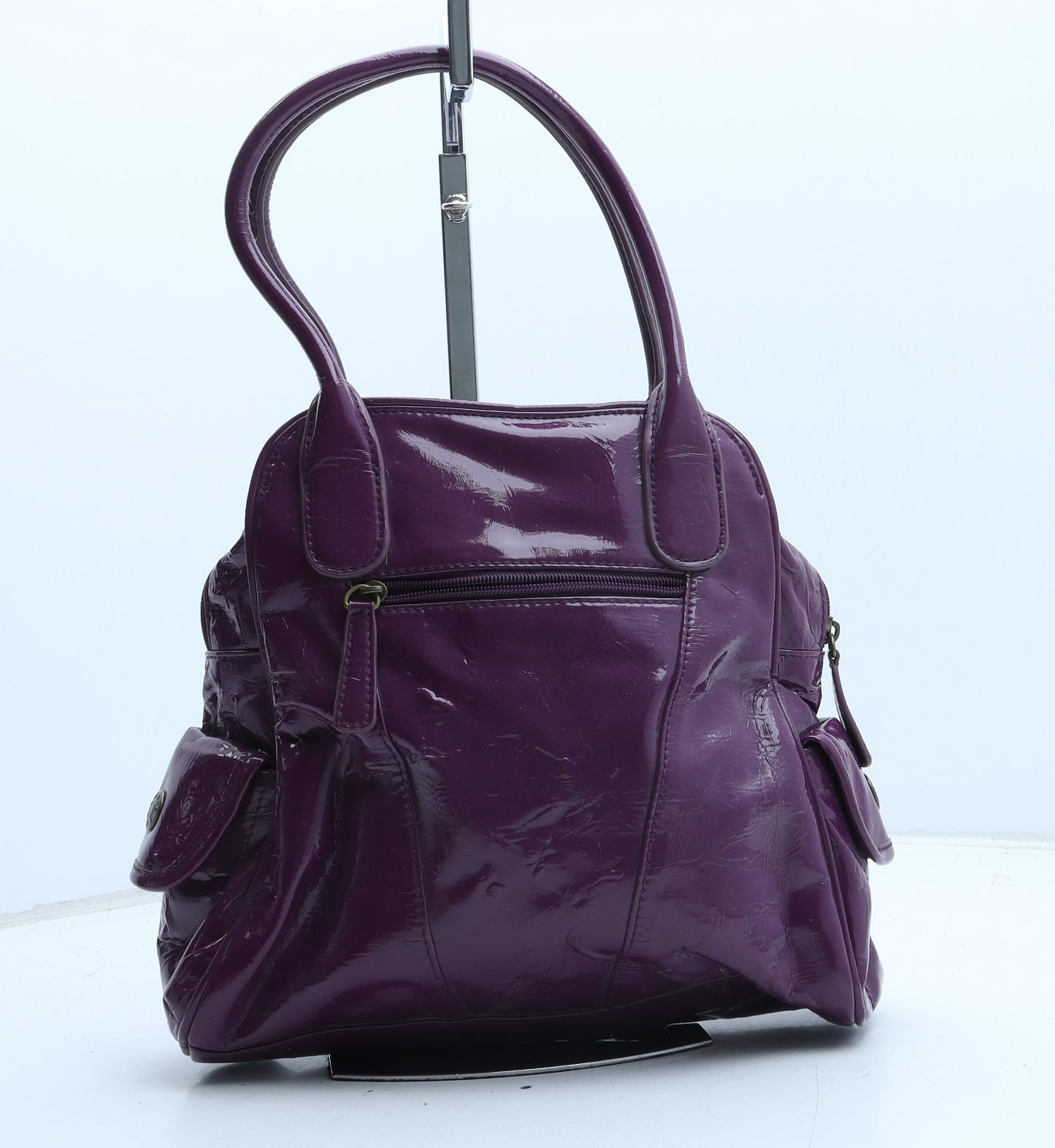 Per Una Womens Purple PVC Top Handle Bag Size Medium