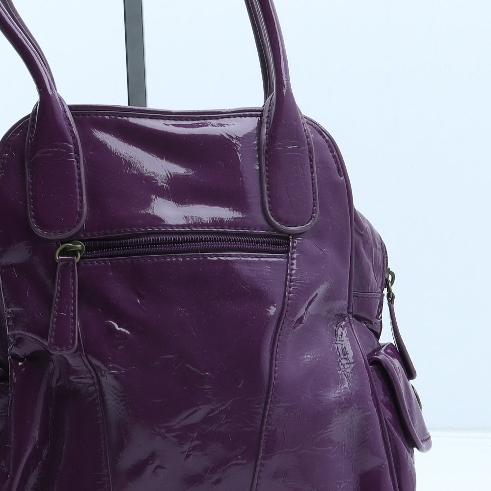 Per Una Womens Purple PVC Top Handle Bag Size Medium