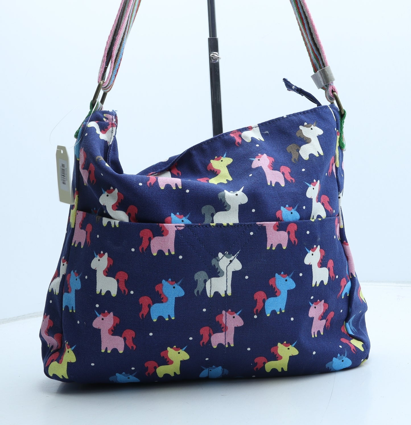 Best Have Womens Blue Geometric Polyester Crossbody Size Large - Unicorn