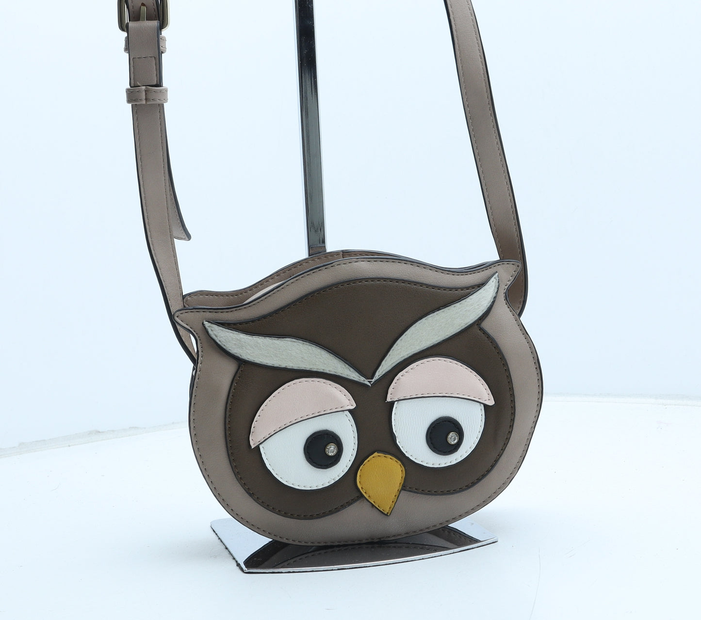 Anna Smith Womens Brown Polyurethane Crossbody Size Small - Owl