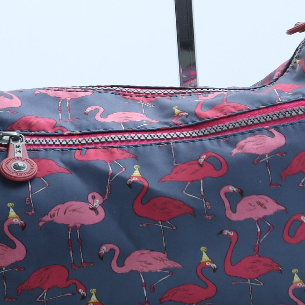 Monkey King Womens Grey Geometric Polyester Crossbody Size Small - Flamingos