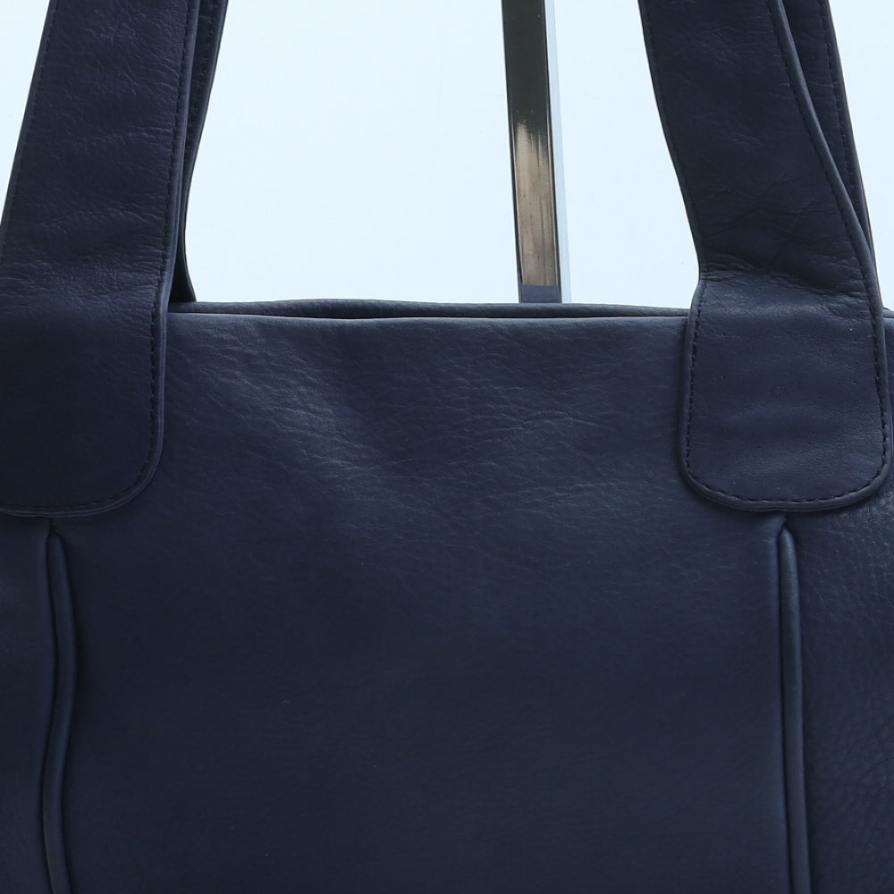 Arrogance Womens Blue Leather Tote Size Medium